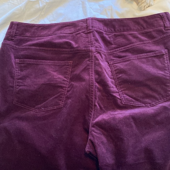 EUC Talbots curvy fit Wine colored Velvet skinny jeans 16W purple? Stretch - Picture 4 of 8